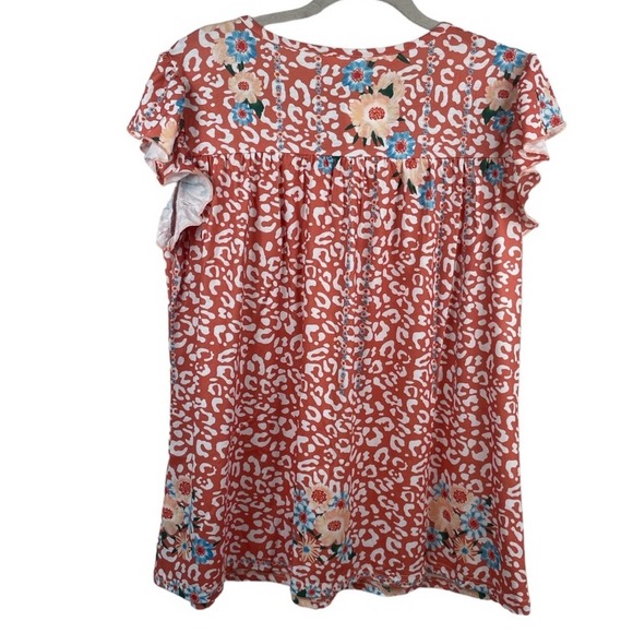 Maternity Floral Ruffle Sleeve Top - Picture 4 of 6